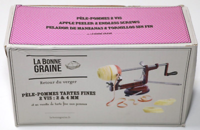 LA BONNE GRAINE  Apfelschäler/Orangenschäler mit Saugnapf 2 Schnecken,Kurbel,Rot