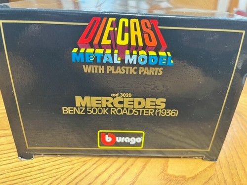 ¡¡BBURAGO ESCALA 1/18 1936 MERCEDES-BENZ 500 K ROADSTER!!! ROJO CON CREMA BACALAO 3043 - Imagen 3 de 6