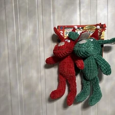 New! 2-Pack Christmas Holiday Fun Plush Squeaky Large Dog Toys Soft & Durable