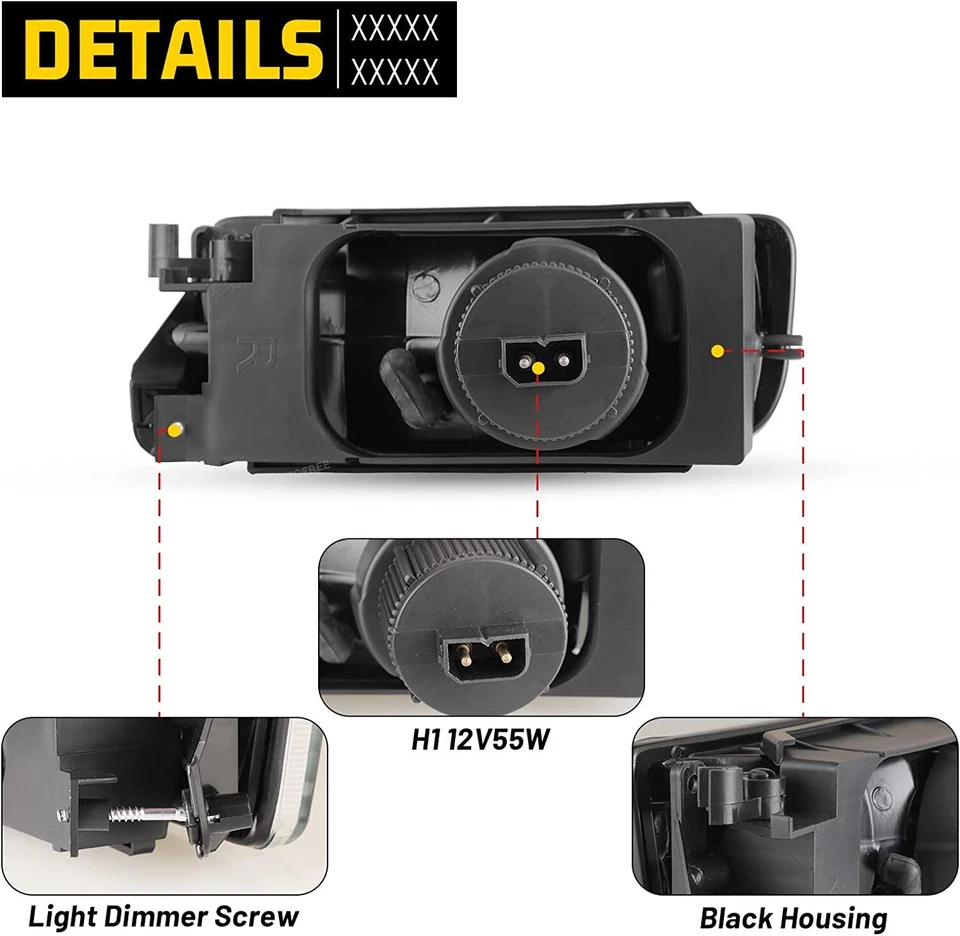 Par de luces antiniebla para BMW 318is/318i 1992-1999 con carrocería E36 lente amarilla de repuesto Foto 3 de 4