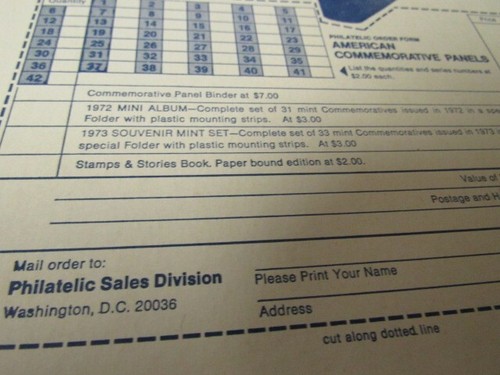 (2) Vtg. 1973 Promo USPS American Commemorative Panels Series Order Forms / ADs - Picture 9 of 11
