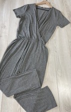 Zara Gray Faux Wrap Short Sleeve Stretch Romper Sz M