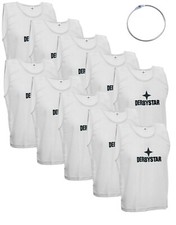 10x DERBYSTAR Markierungshemden Leibchen Trainingsleibchen weiß jun sen + Ring