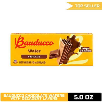 Bauducco Chocolate Wafers - Crispy Cookie w/ 3 Chocolate Layers - 5.0 oz