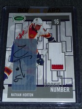 2003-04 Parkhurst NATHAN HORTON RC *6/10* AUTO 2CLR Number Patch