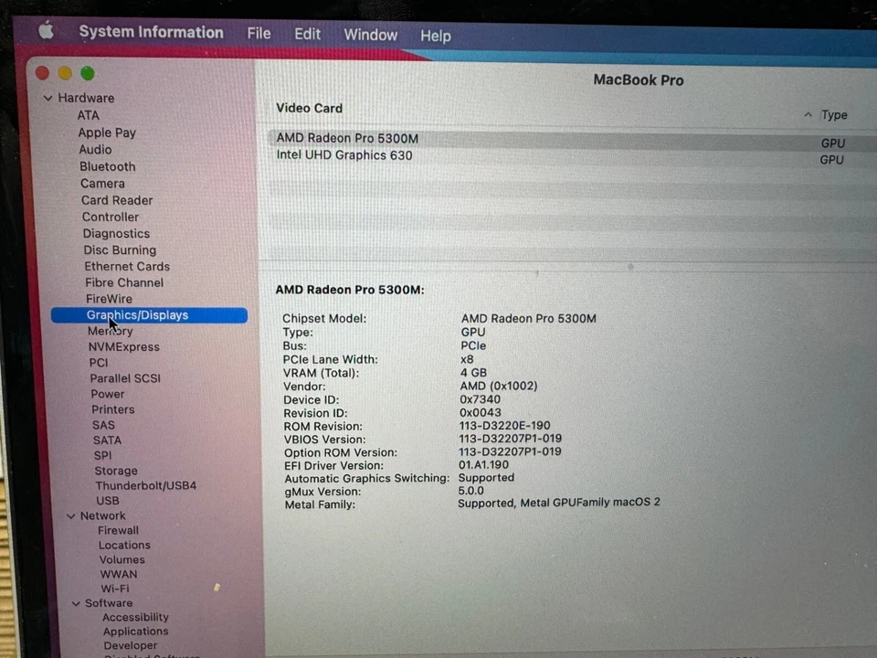 APPLE 2019 Macbook Pro A2141 16" I7-9750H@2.60GHz 16GB/512G Pro 5300M MVVL2LL/A - Image 3 of 4