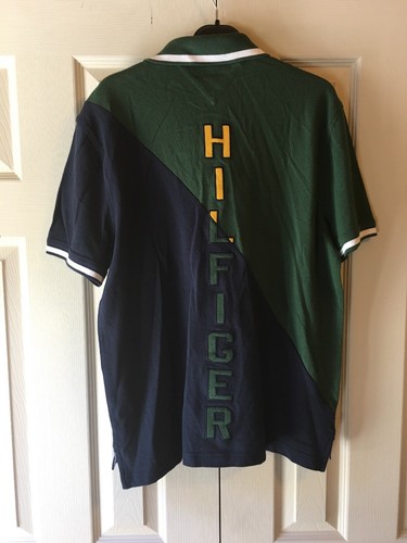 TOMMY HILFIGER T-SHIRT 85 MARINE BLAU GRÜN WEISS BAUMWOLLE GR. L NEU - Bild 2 von 2