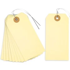 120 PCS 4 3/4 x 2 3/8 in Blank Shipping Manila Hang Tags with Wire Label Tags