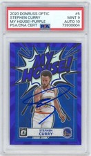 Stephen Curry 2020 Autographed My House Purple Optic Signed PSA 9 Auto Pop 2 #5