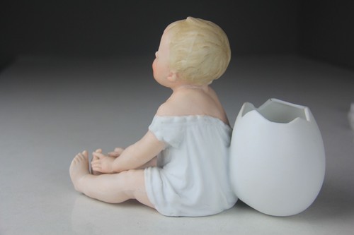 Antique German Bisque Easter Baby with Egg Shell - Read! - Picture 11 of 21