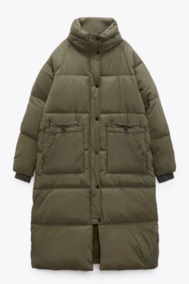 Bloggerin Oversize Zara Langer Steppmantel Braungrau Gr. L Neu - Bild 1 von 4