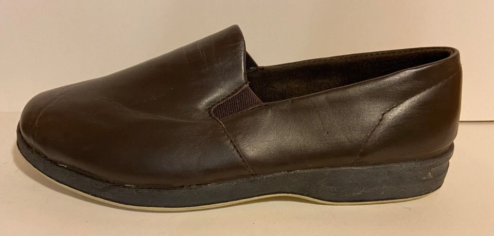 Foamtreads Doral Men's Brown Leather Slippers Indoor/Outdoor Sole Comfort 8W - Image 4 of 4