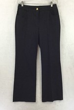 St. John Caviar / Black Midrise Straight Stretch Casual Dress Pants NWT / Size 6
