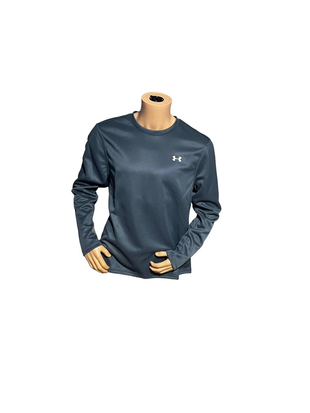 Under Armour Men Long Sleeve Double Knit Crew Shirt 1362873 073 Wire Gray Sz XL