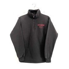 Vintage Harley Davidson Women  s 1/4 Zip Pullover Sweatshirt Small Motorcycles