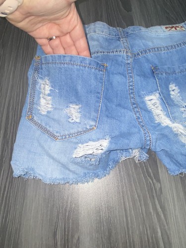 Pantalones Cortos de Vaqueros Machine Pour Neuf Mode Corte Deshilachados Desgastados Talla Mediana - Imagen 5 de 12