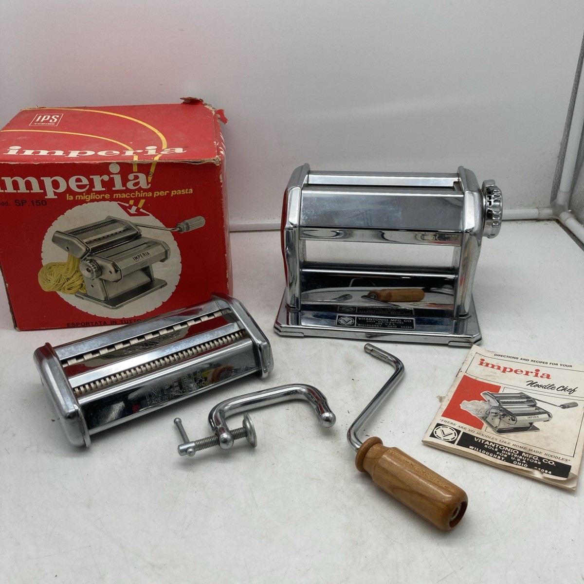Imperia SP 150 Noodle Pasta Maker Machine Chrome Torino Italy
