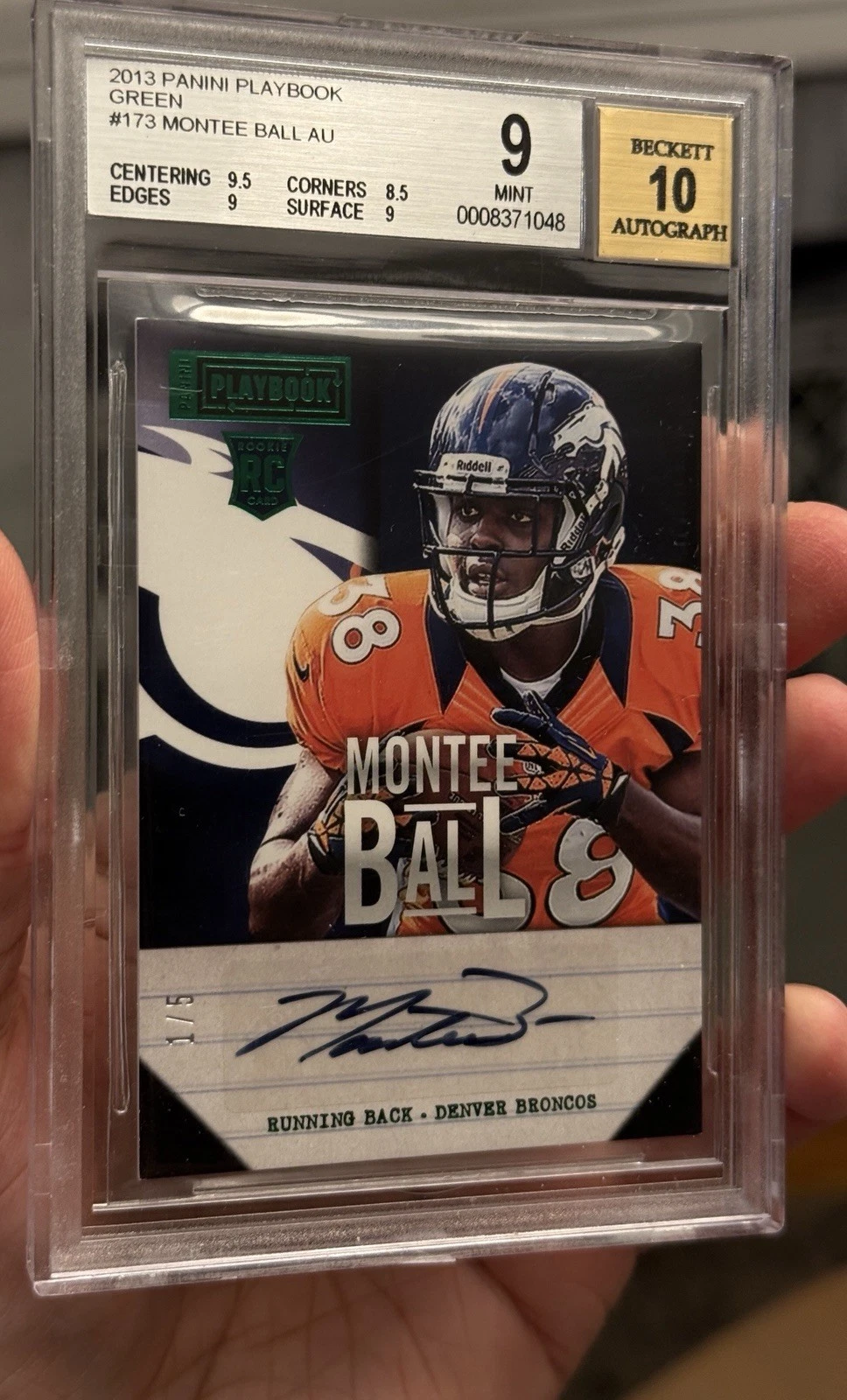 Montee Ball Panini Playbook Signatures #173 Blue