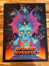 Avenged Sevenfold Band Signed Nashville 2018 Poster Vance Kelly