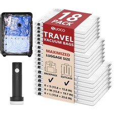 Travel Vacuum Bags for Clothing with Rechargeable Electric Pump, 18 Pack Comp...