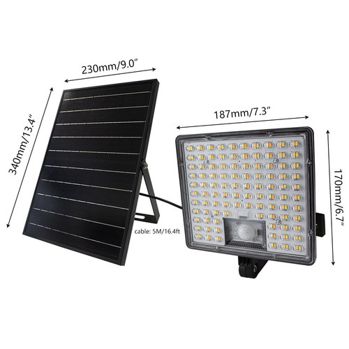 4800lm 3CCT Solar Flood Light Motion Sensor With Remote For Garden Porch Barn - Picture 11 of 14