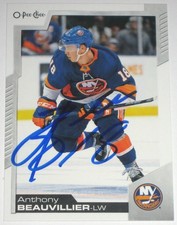 ANTHONY BEAUVILLIER SIGNED 20-21 O-PEE-CHEE NEW YORK ISLANDERS CARD AUTOGRAPH!!
