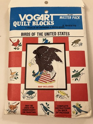 Vogart Quilt Blocks - Birds of the United States Transfer Pattern #2001 Uncut