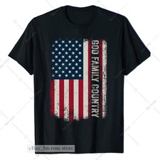 God Family Country Patriotic T-shirt American Flag Tee Christian Patriotic Gift
