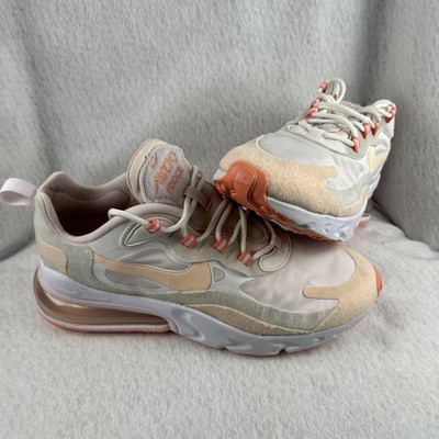 Nike Air Max 270 React Women Size 7.5 White Pink Running Athletic Shoes Sneakers