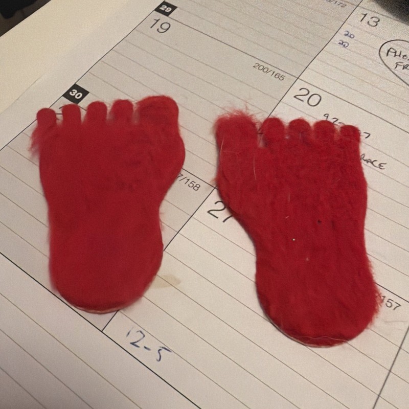 Vintage 70’s Furry Fuzzy Feet Stickers 3.25” By 2” Free Shipping