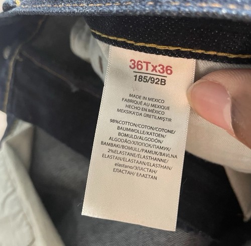 Pantalones de mezclilla Polo Ralph Lauren para hombre 36 X 36 lavado de enjuague oscuro Hampton relajado recto - Imagen 8 de 13
