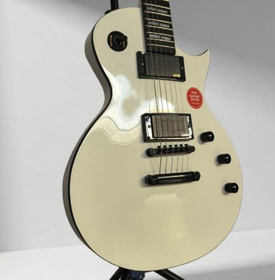 Hot Epiphone Lp Electric Guitar Solid white Body active pickups  black parts