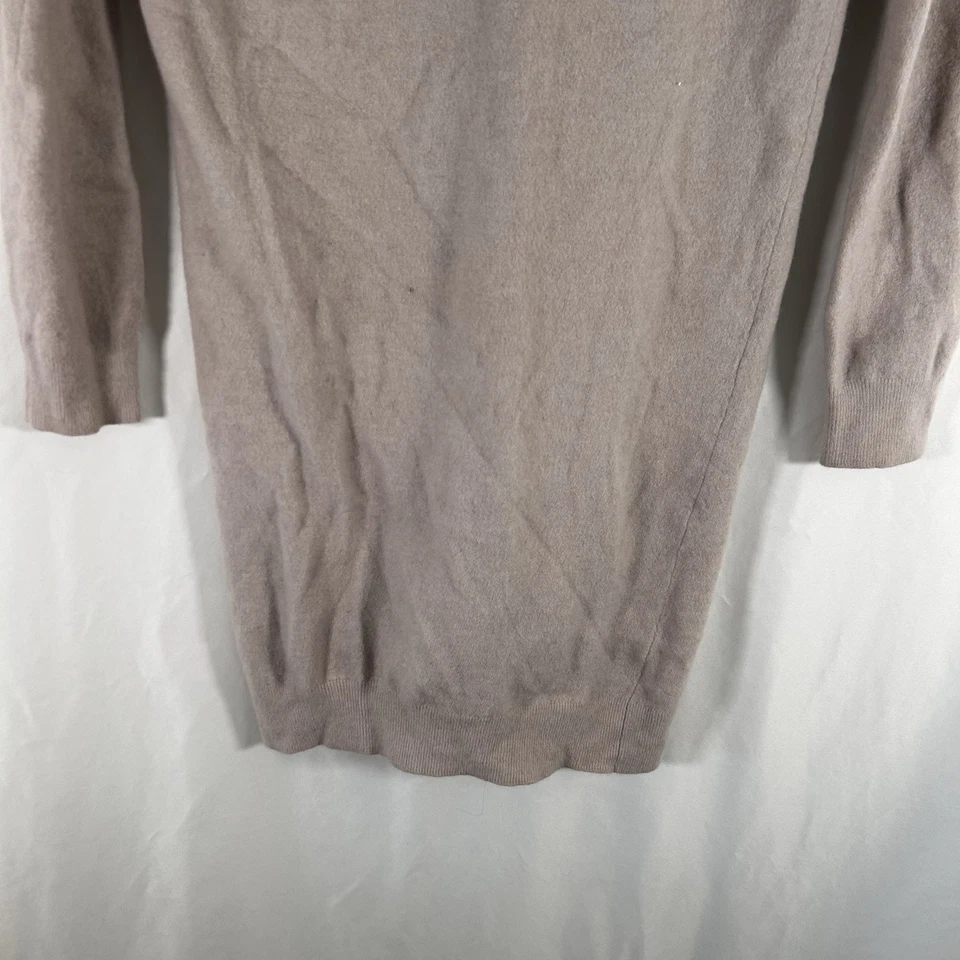 Halston Heritage Sweater Dress Women's Medium Beige Long Sleeve Wool Rabbit Hair - Image 3 of 4