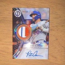 Topps 2025 Tribute Pete Alonso Threads Autograph Relic Mets 19/99