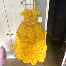 Women Princess Belle Costume Dress in Yellow and Gold