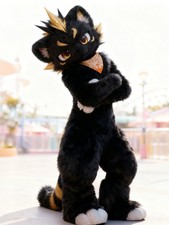 Fursuit Long Haired Husky Cat DogFox Costume Party Halloween Role Playing