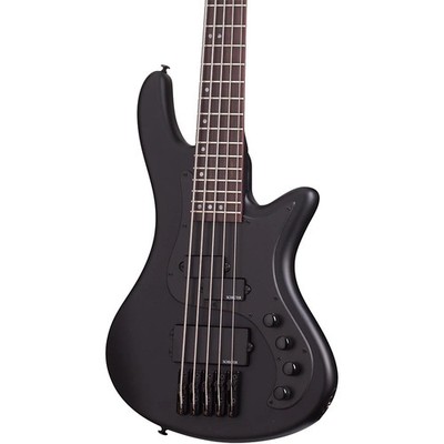 Schecter Guitar Research Stiletto Stealth-5 5-String Bass Guitar Satin Black