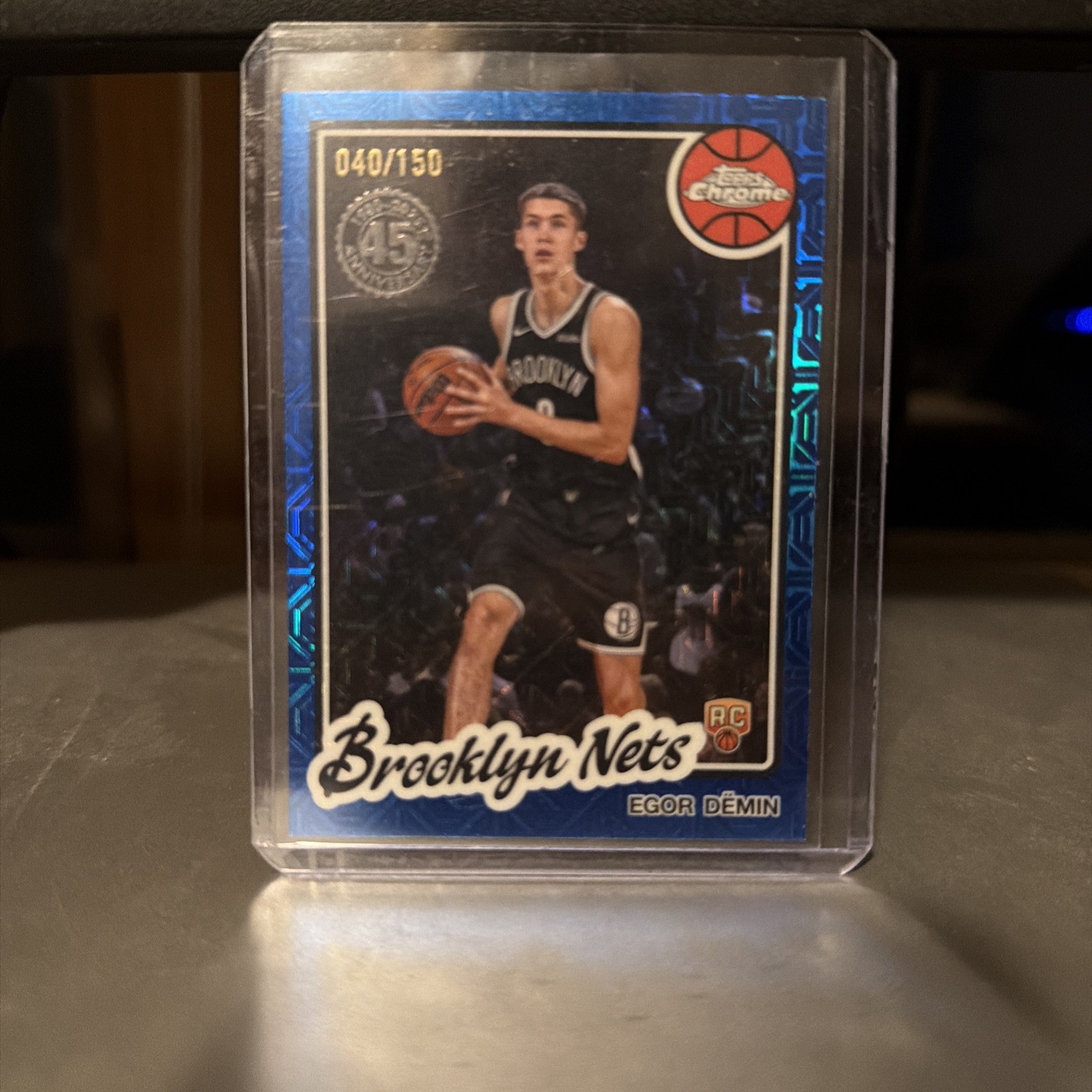 2025-26 Topps Chrome Basketball Blue Mojo Refractor Egor Demin TC-ED 40/150