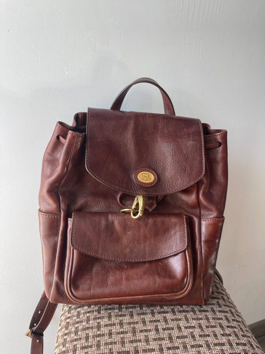 The Bridge Italy Brown Leather Backpack Rucksack Vintage Handmade