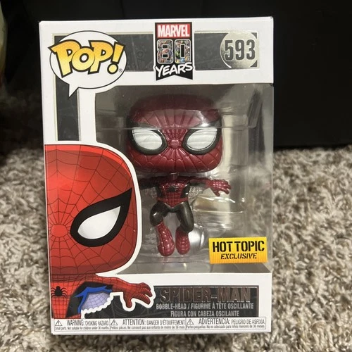 Funko POP! Marvel Spider-Man #593 Metallic Hot Topic Exclusive VAULTED Spiderman