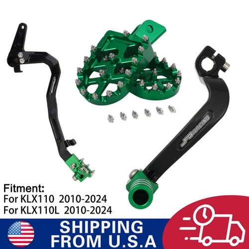 KLX110 Gear Shifter Lever+Rear Brake Pedal+Footpegs For KLX110 KLX110L 2010-2019