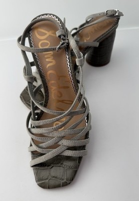 Sam Edelman Daffodil Strappy Seafoam Green Women s 8.5 Block Heeled Sandals Croc