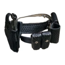 Basket Weave Leather Duty Belt With Gear And Holster Safariland