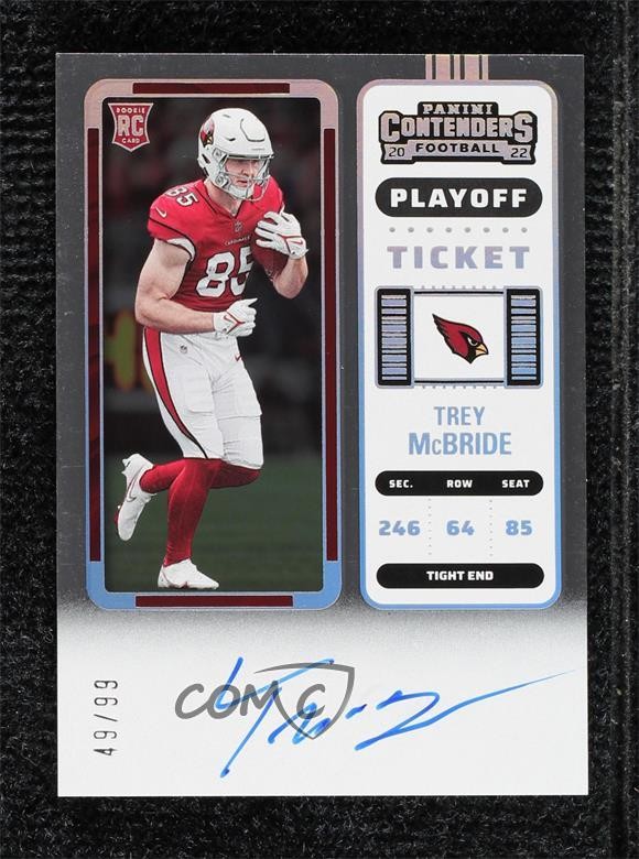 2022 Panini Contenders Rookie RPS Playoff Ticket 49/99 Trey McBride Auto 1gx0