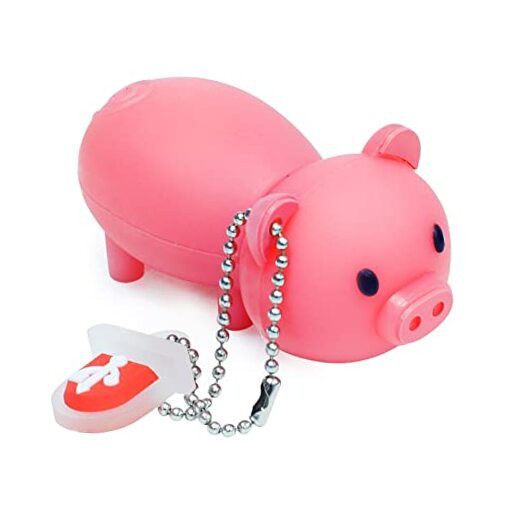 USB Flash Drive Cute Pink Piggy Model Memory Stick, 64GB 64GB pink pig-image