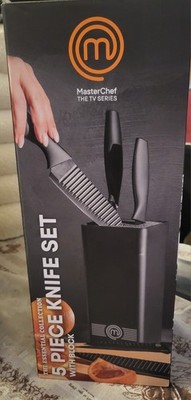 Messerset mit Messerblock von Master Chef Messer Set schwarz neu 5-teilig