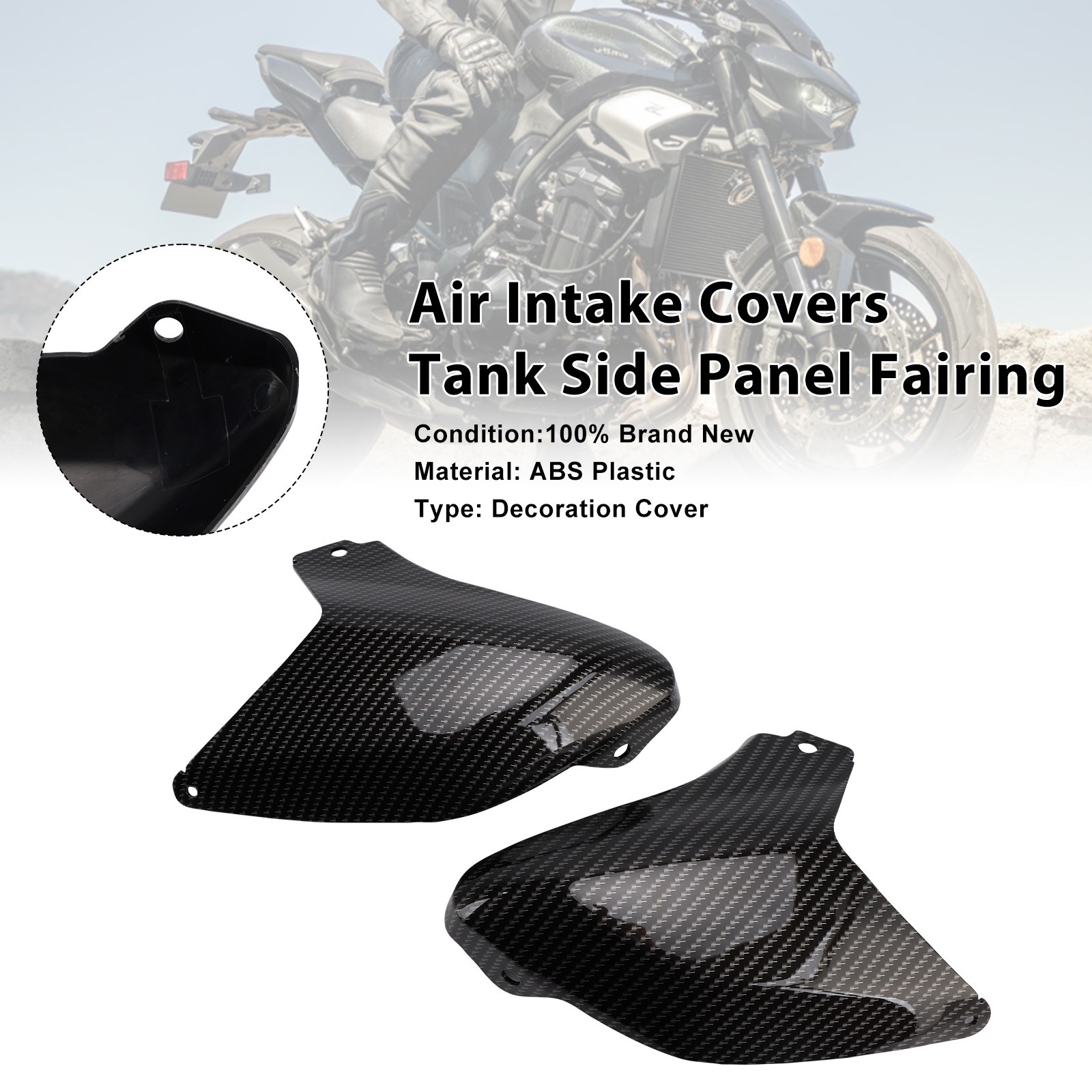Air Intake Covers Tank Side Panel Fairing For Kawasaki Z900 2025-2026 Carbon