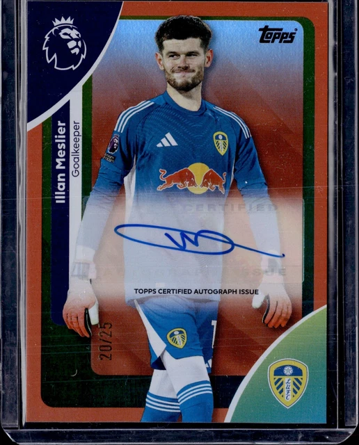 Illan Meslier Autograph Orange /25 Leeds United Topps 2026 Premier League