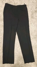 Prada $980 Wool Blend Straight Leg Pleated Dress Pants Size 44 (IT), 8 Black