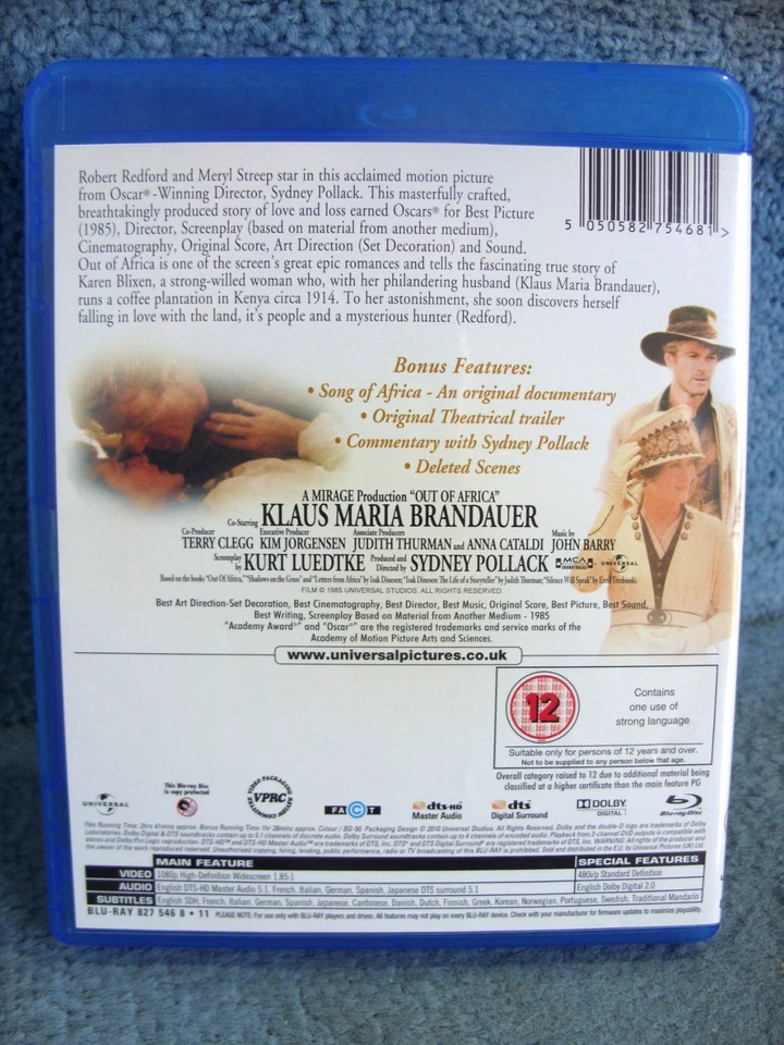 Out of Africa (Blu-ray B) 1985 Robert Redford 161mins+Extras (BARGAIN) - Image 2 of 4